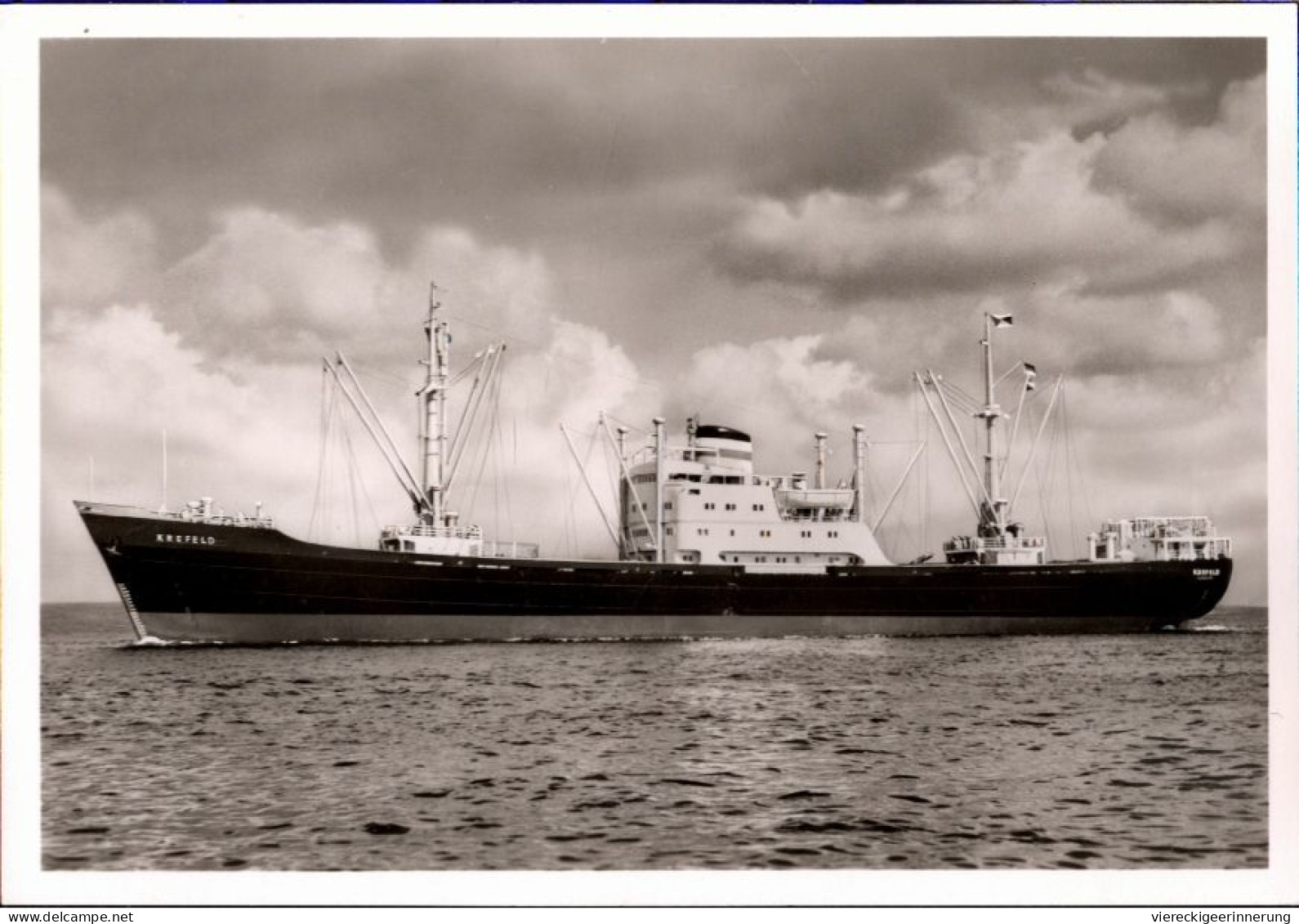 ! S/w Ansichtskarte Ship, MS Krefeld, Hamburg Amerika Linie, Frachtschiff - Cargos