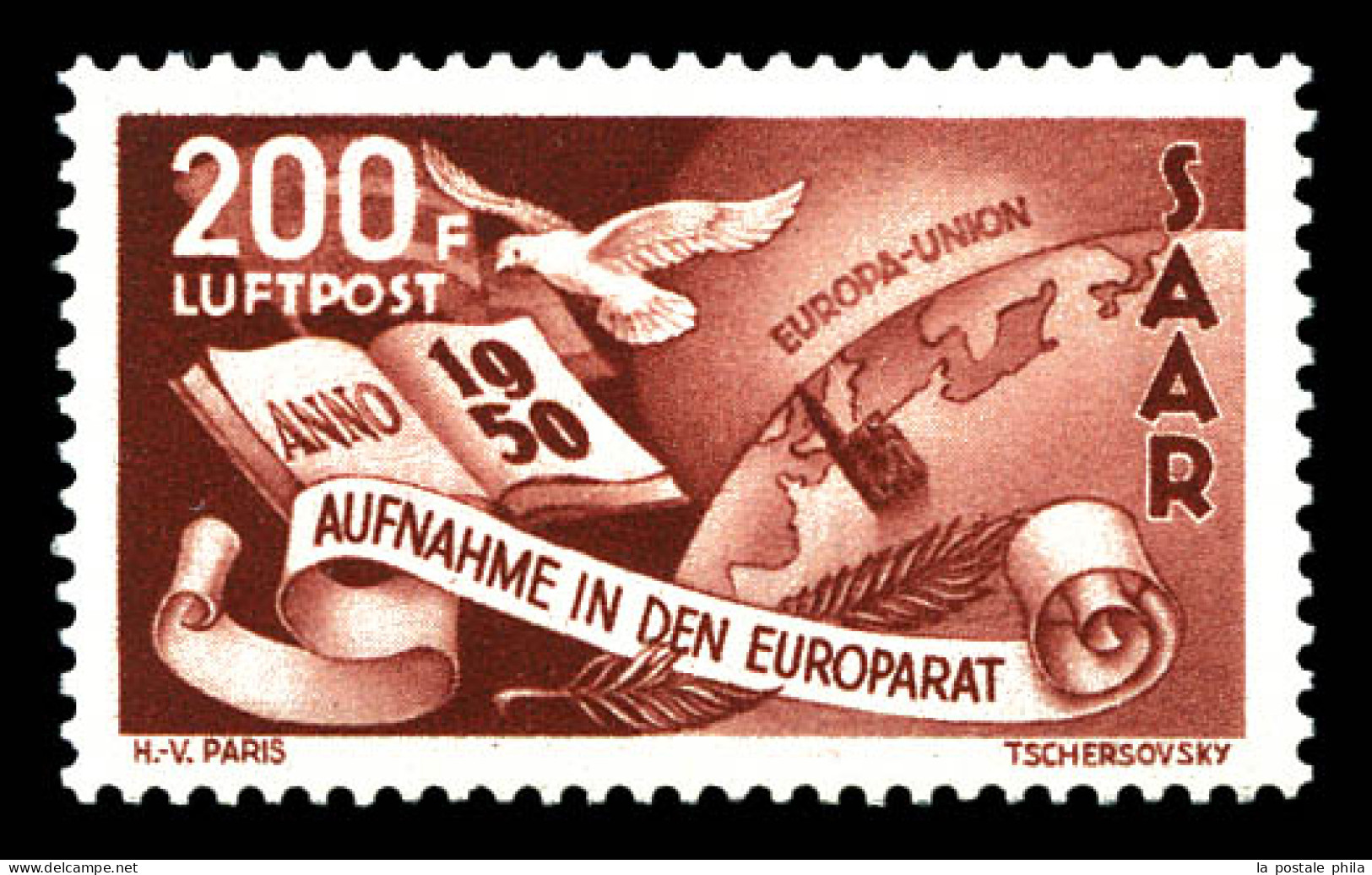 N°13, 200f Brun Carminé. TB  Qualité: **  Cote: 230 Euros - Airmail