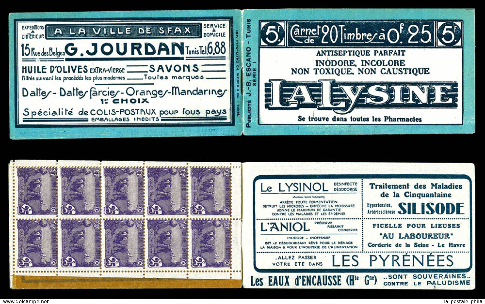 N°72-C1, Série 1, LA LYSTINE Et JOURDAN (annonceur 2e Et 3e De Couverture: Adriatic Lampo Et Le Lysinol). SUP. R. (certi - Unused Stamps