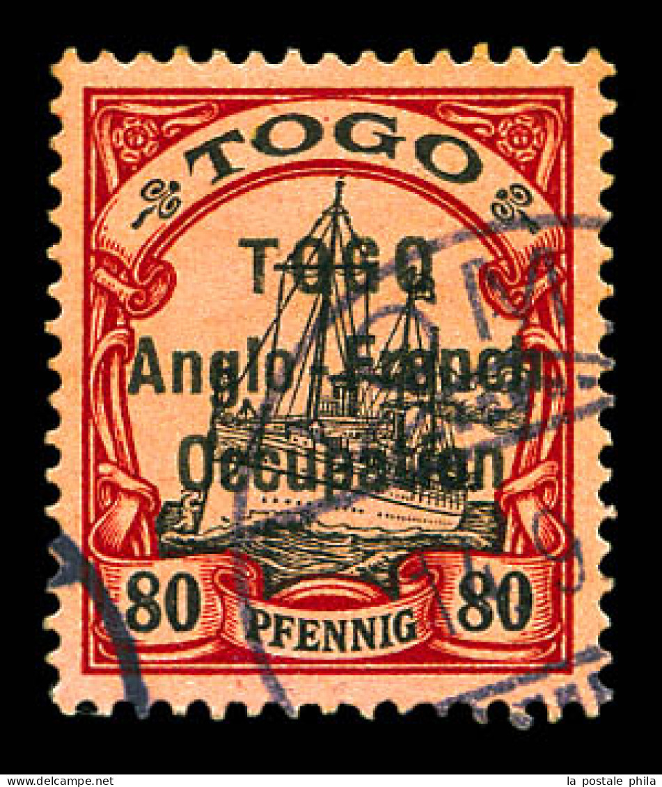 N°40A, 80 Pf Rouge Et Noir Sur Rose Avec Surcharge Au Type II (lignes Espacées De 2 Mm). Tirage 25 Exemplaires. SUPERBE. - Gebraucht