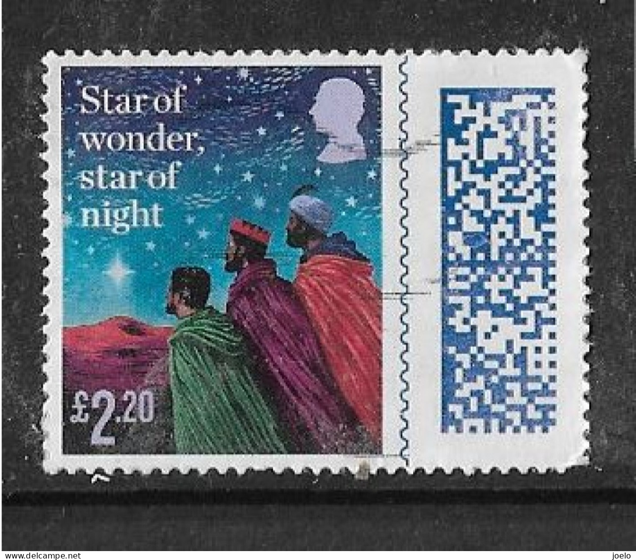 GB 2023 QE Ll CHRISTMAS BARCODE £2.20 - Used Stamps