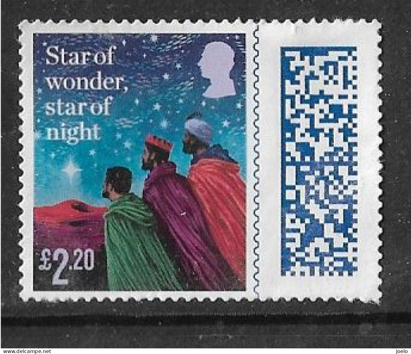 GB 2023 QE Ll CHRISTMAS BARCODE £2.20 - Used Stamps