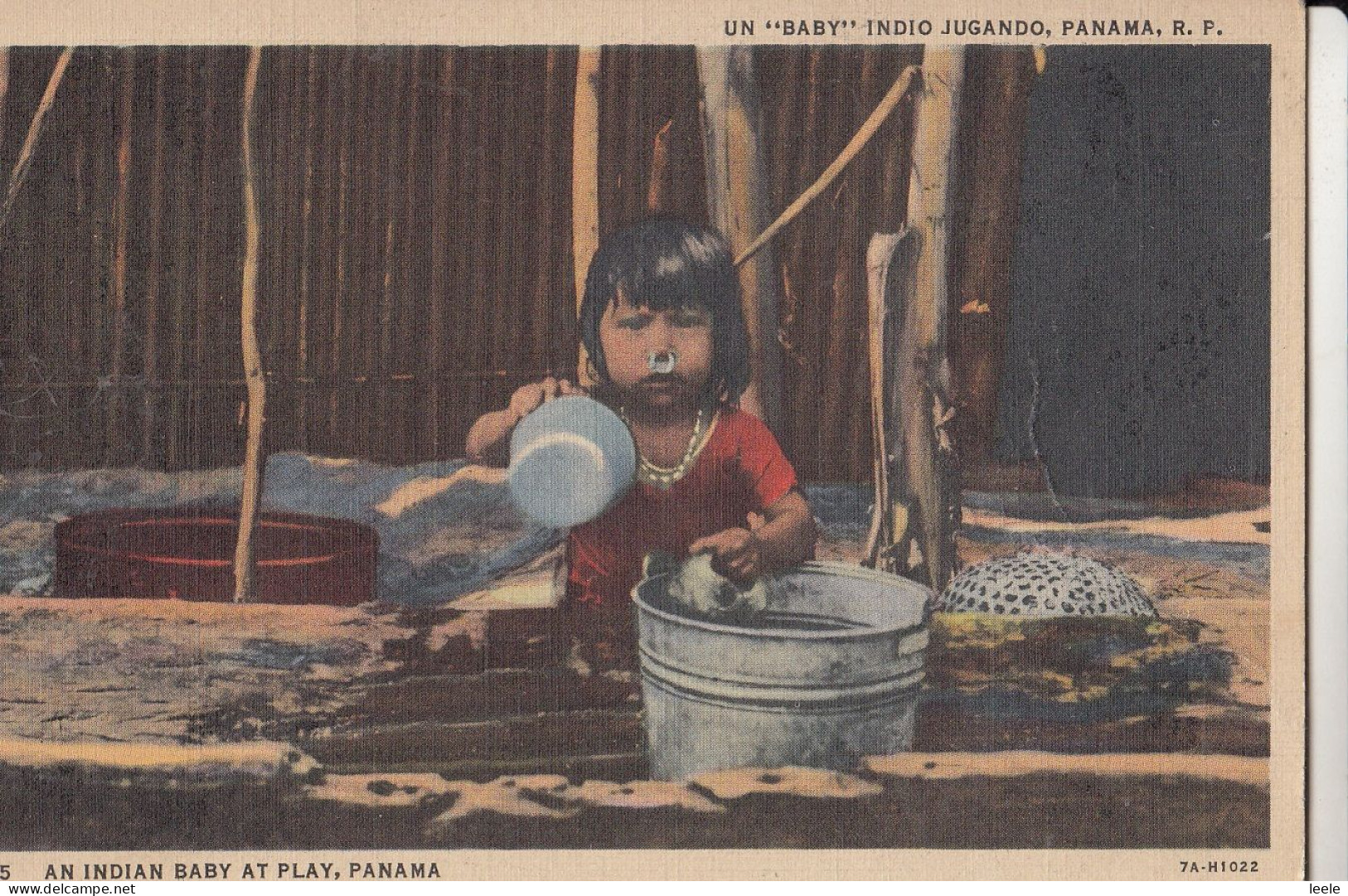 CO70. Vintage Postcard. An Indian Baby At Play. Panama - America