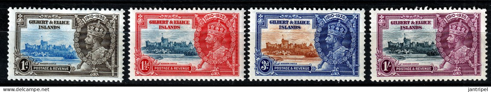 GILBERT& ELLICE ISLANDS 1935 SILVER JUBILEE SET MH SMALL HINGEREST - Gilbert- Und Ellice-Inseln (...-1979)