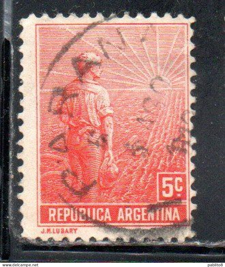 ARGENTINA 1911 AGRICULTURE 5c USED USADO OBLITERE' - Used Stamps