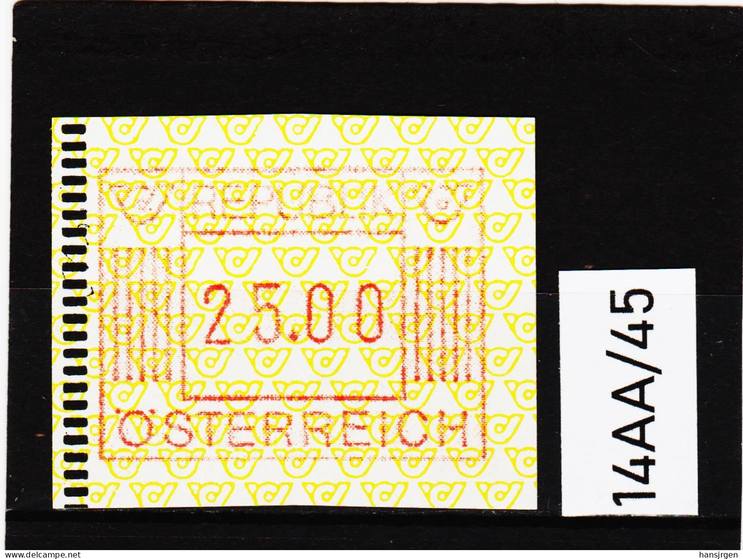 14AA/45  ÖSTERREICH 1983 AUTOMATENMARKEN 1. AUSGABE  25,00 SCHILLING   ** Postfrisch - Viñetas De Franqueo [ATM]