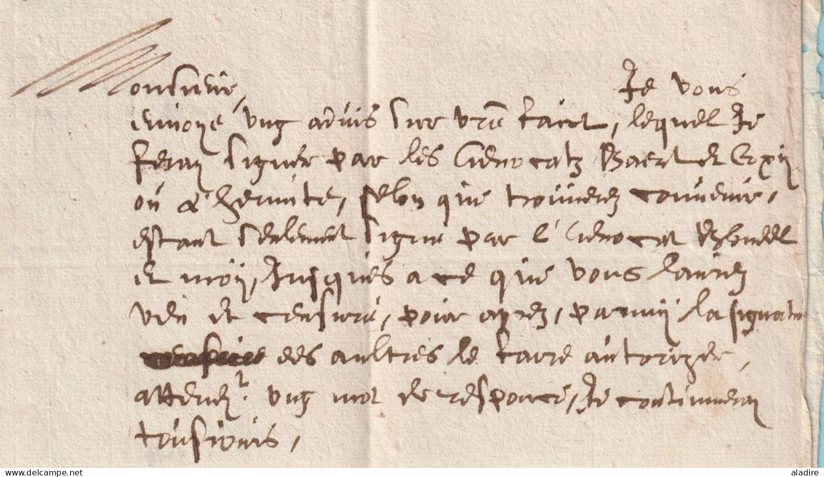 1632 - Pays Bas Espagnols (roi Felipe IV) - Lettre Pliée Avec Correspondance En Vieux Français - 1621-1713 (Spanische Niederlande)