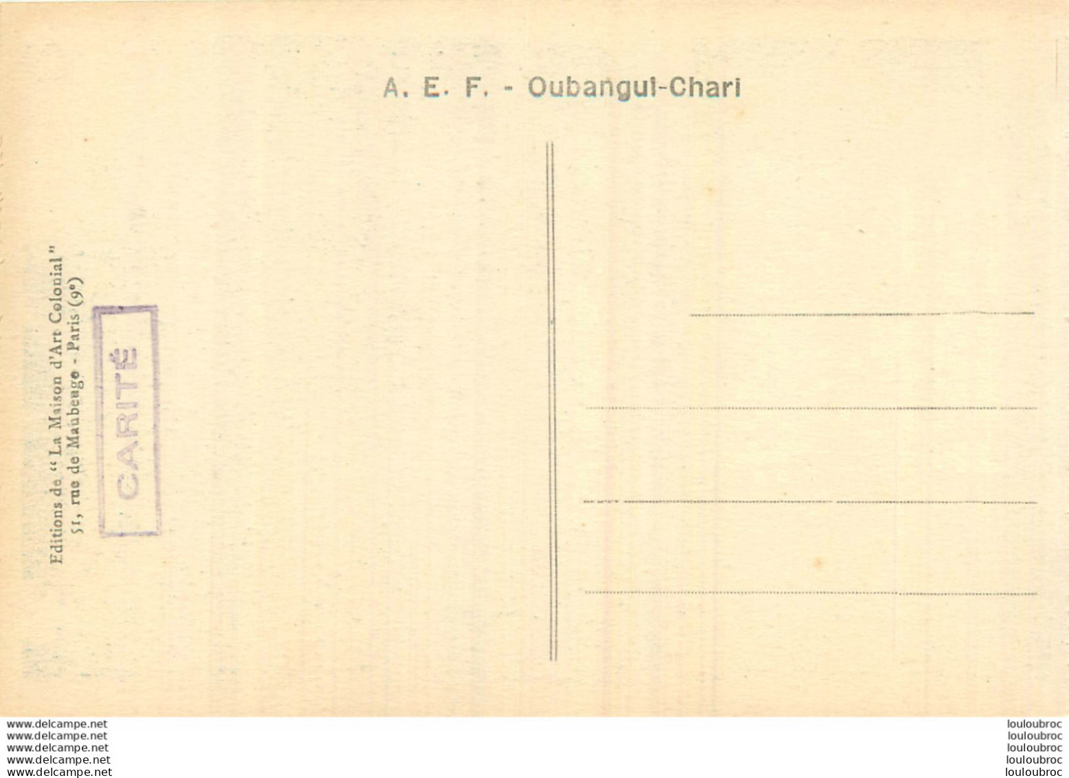 BATEAU FLUVIAL SUR LE HAUT OUBANGUI  CLICHE MAISON D'ART COLONIAL - Centrafricaine (République)