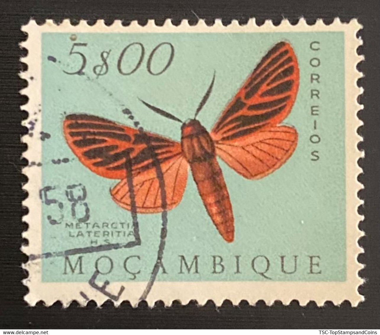 MOZPO0403UH - Mozambique Butterflies  - 5$00 Used Stamp - Mozambique - 1953 - Mosambik