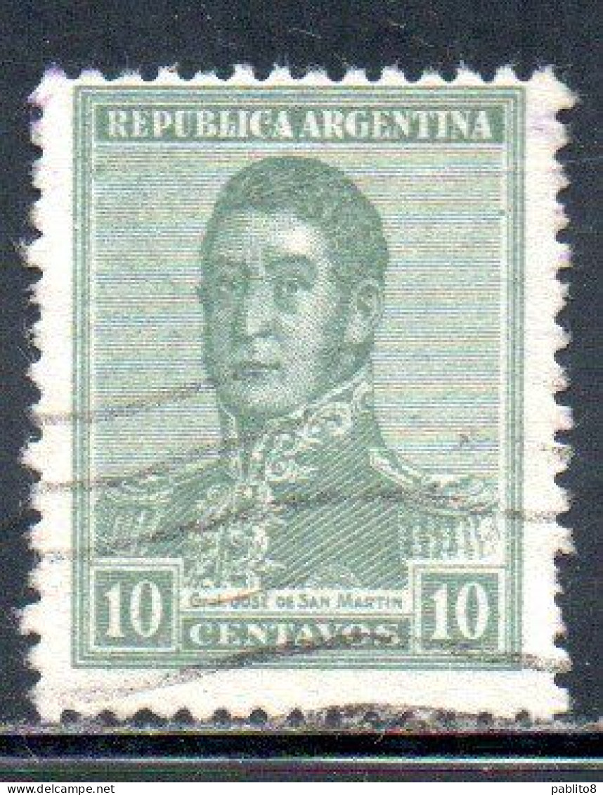 ARGENTINA 1918 1919 JOSE DE SAN MARTIN 10c USED USADO OBLITERE' - Gebruikt