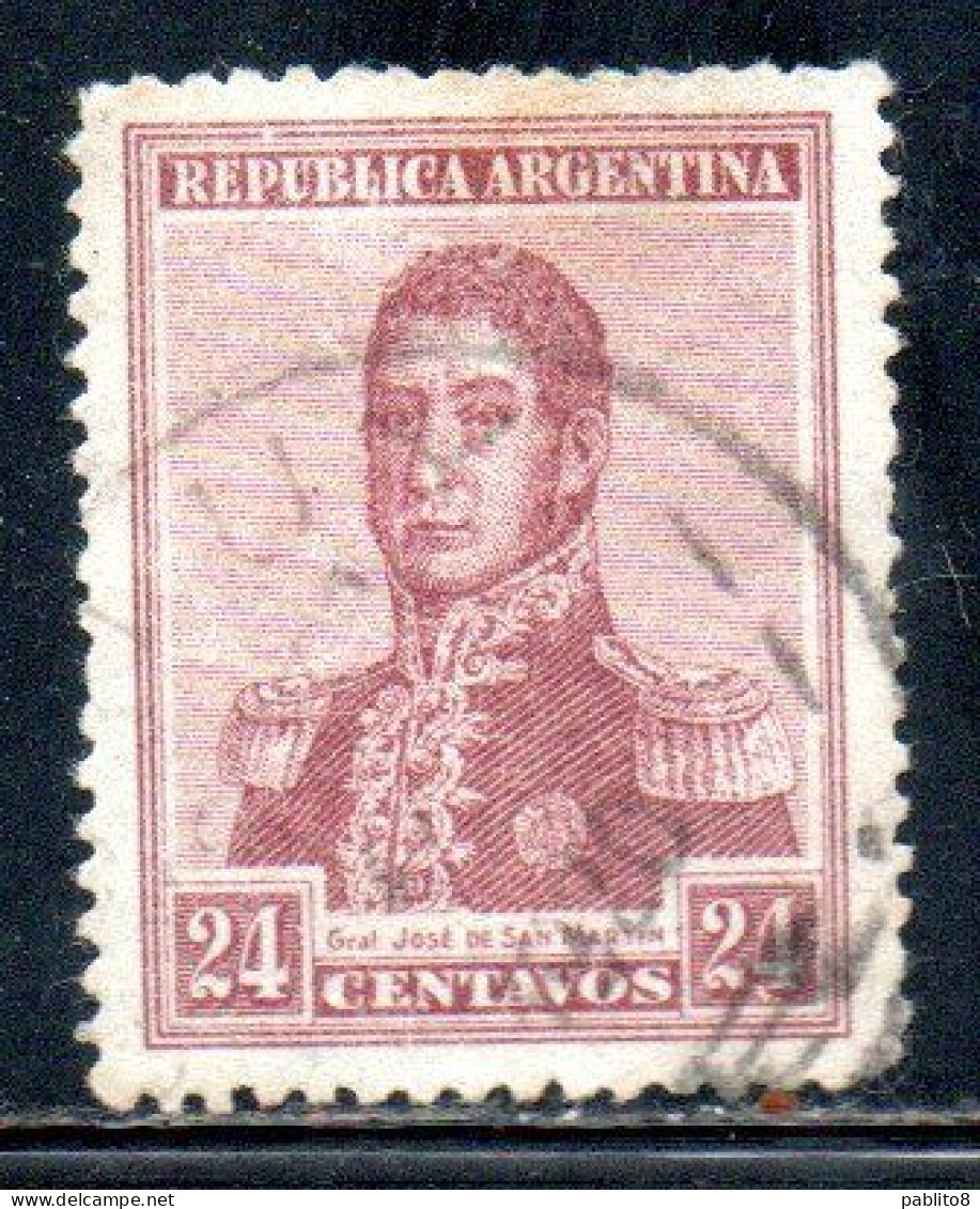 ARGENTINA 1918 1919 JOSE DE SAN MARTIN 24c USED USADO OBLITERE' - Used Stamps