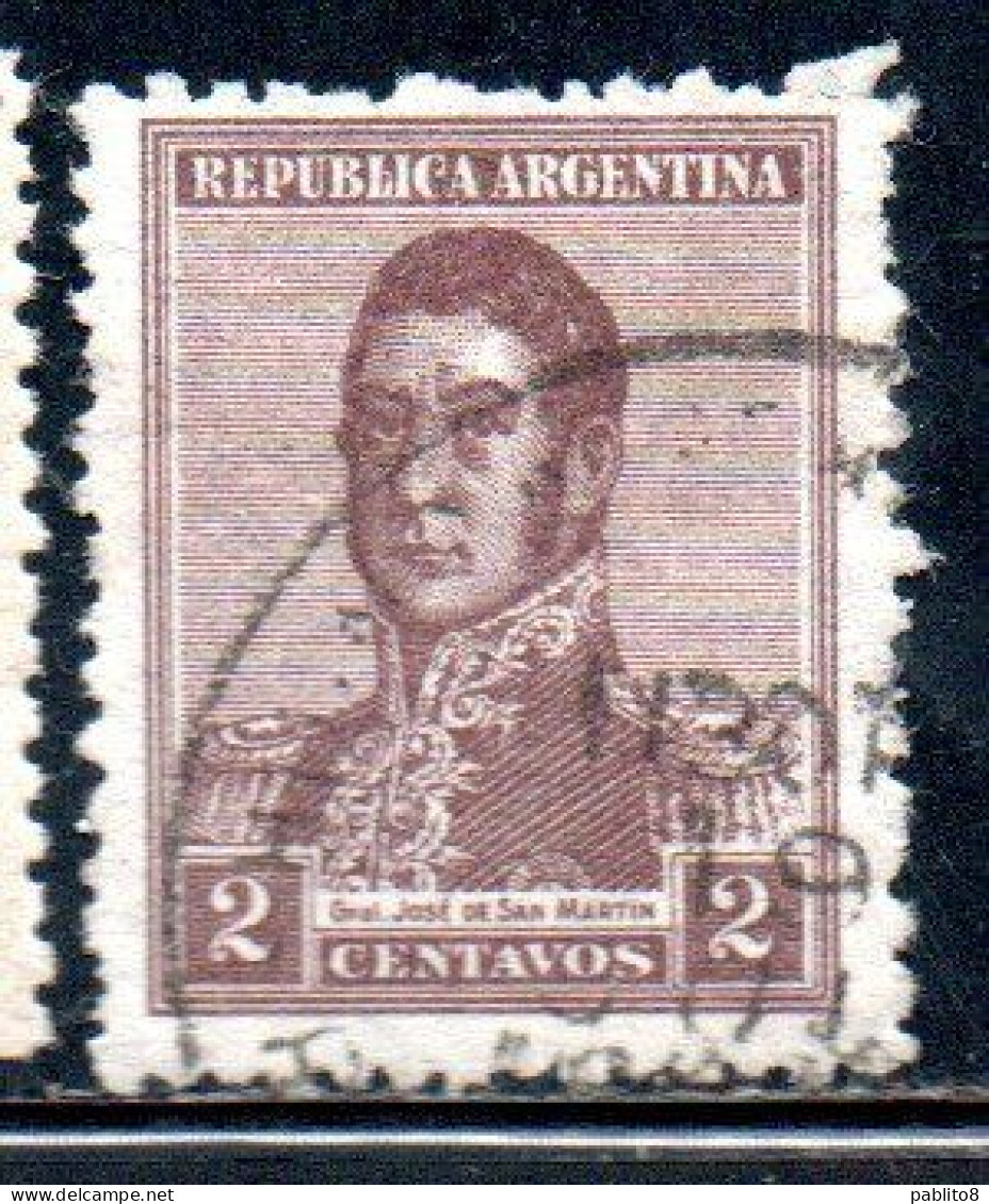 ARGENTINA 1920 JOSE DE SAN MARTIN 2c USED USADO OBLITERE' - Used Stamps