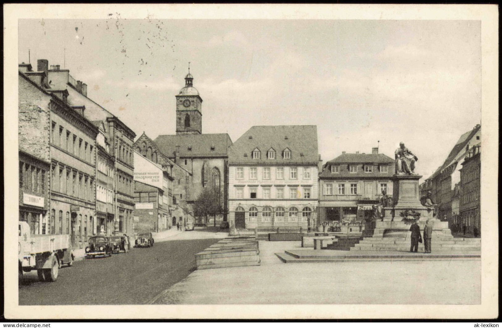 Ansichtskarte Schweinfurt Marktplatz Mit Rückert-Denkmal 1955 - Schweinfurt