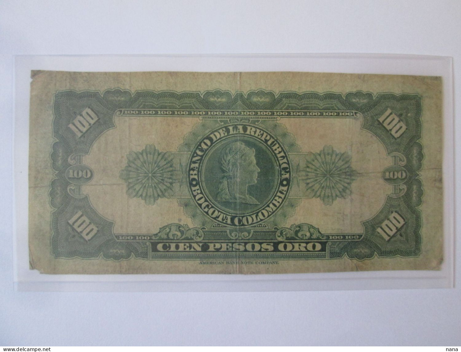 Rare! Colombia/Colombie 100 Pesos Oro 1965 Banknote Bad Grade,see Pictures - Colombie