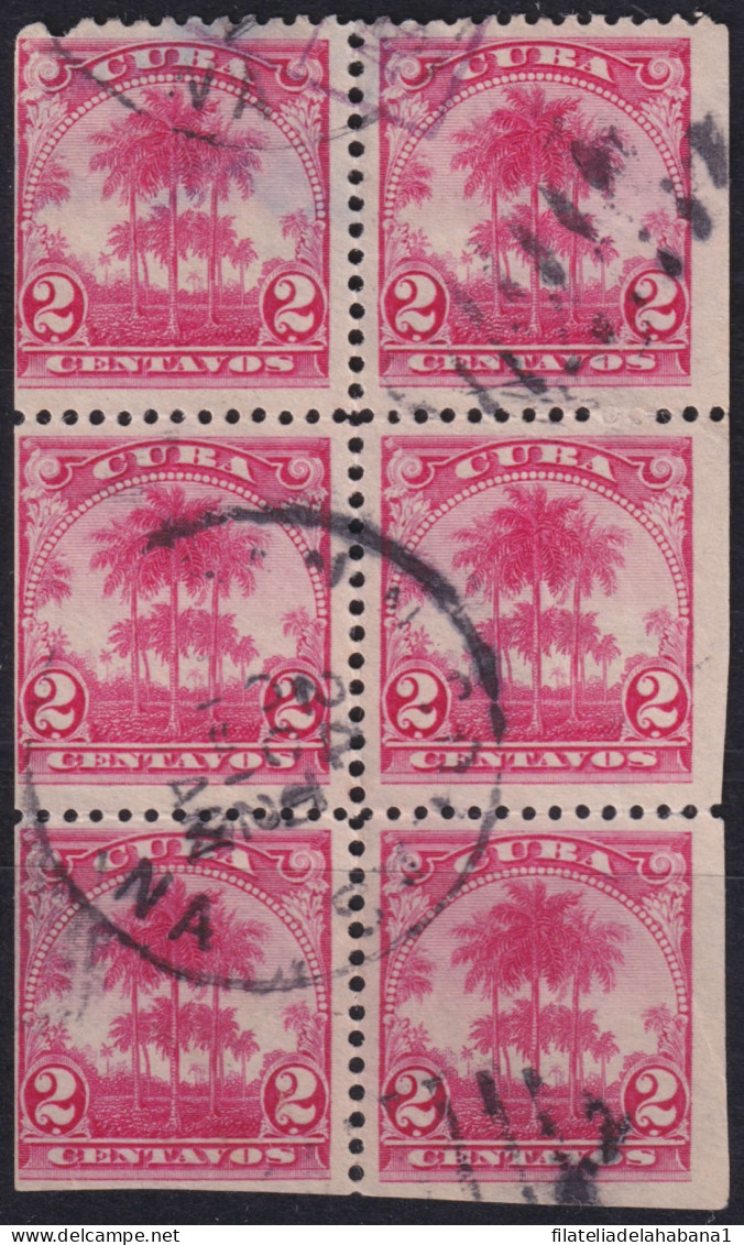 1905-172 CUBA REPUBLICA 1905 2c ROYAL PALM BOOKLED CANCEL.  - Gebraucht