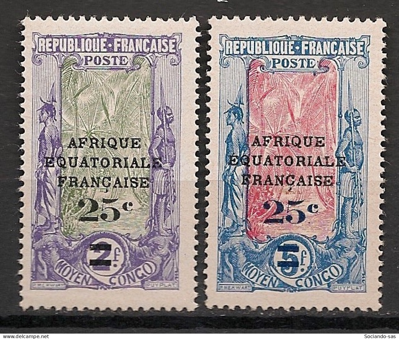 CONGO - 1924 - N°YT. 89 à 90 - Série Complète - Neuf Luxe ** / MNH / Postfrisch - Nuevos