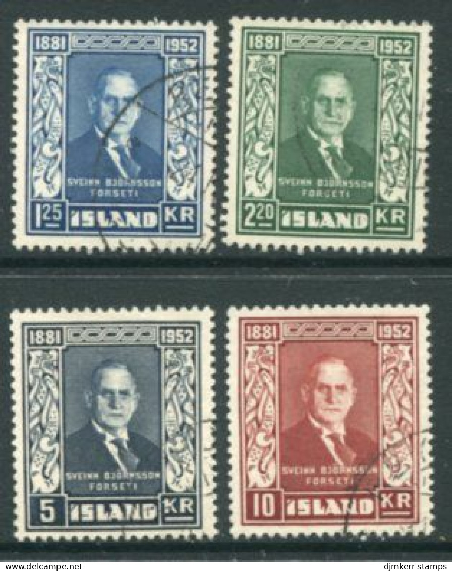 ICELAND 1952  Death Of  Björnsson Set  Used.  Michel 281-84 - Usados