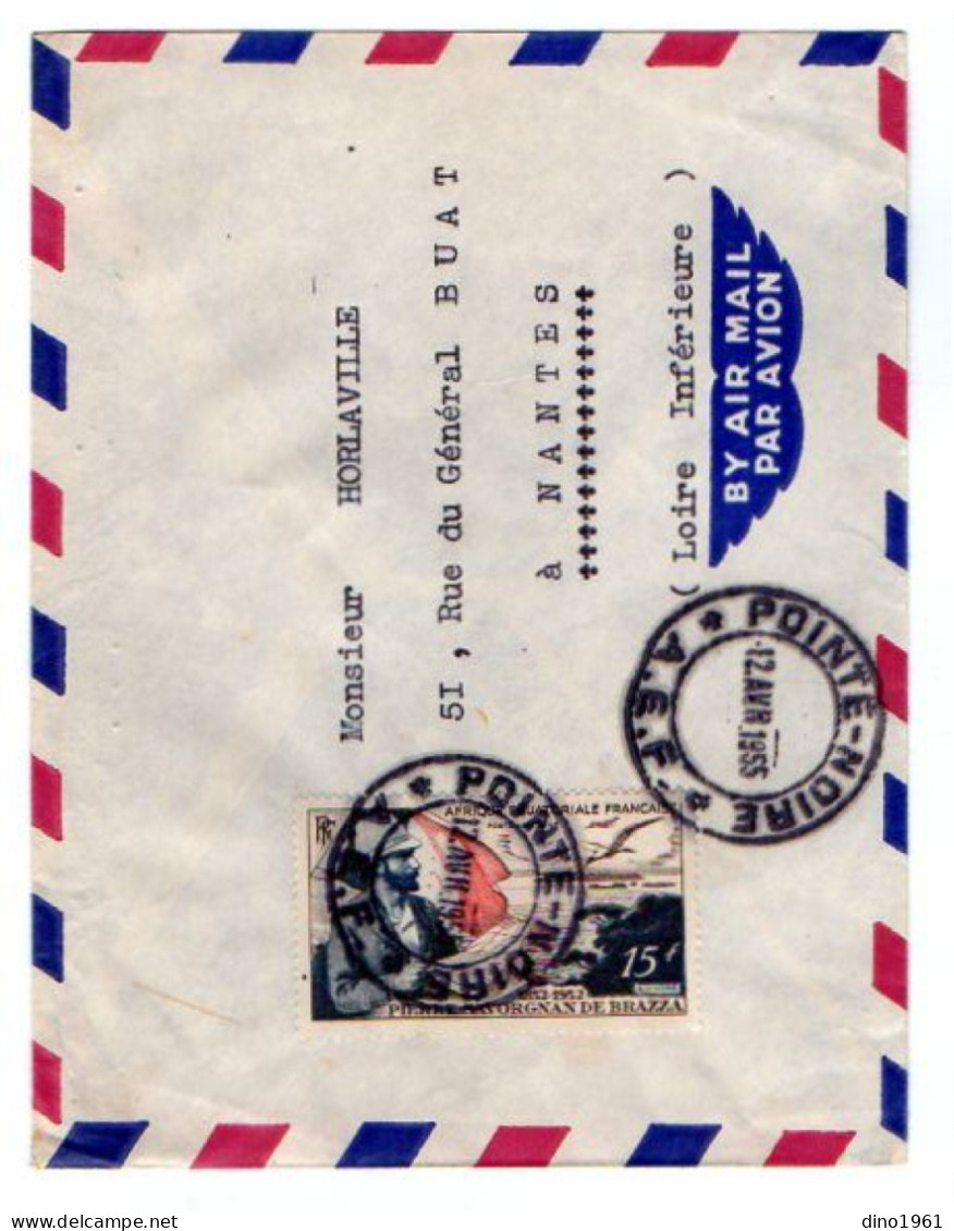 TB 4725 - 1955 - LSC - Lettre Par Avion De POINTE - NOIRE ( A.E.F. / CONGO ) Pour NANTES - Lettres & Documents
