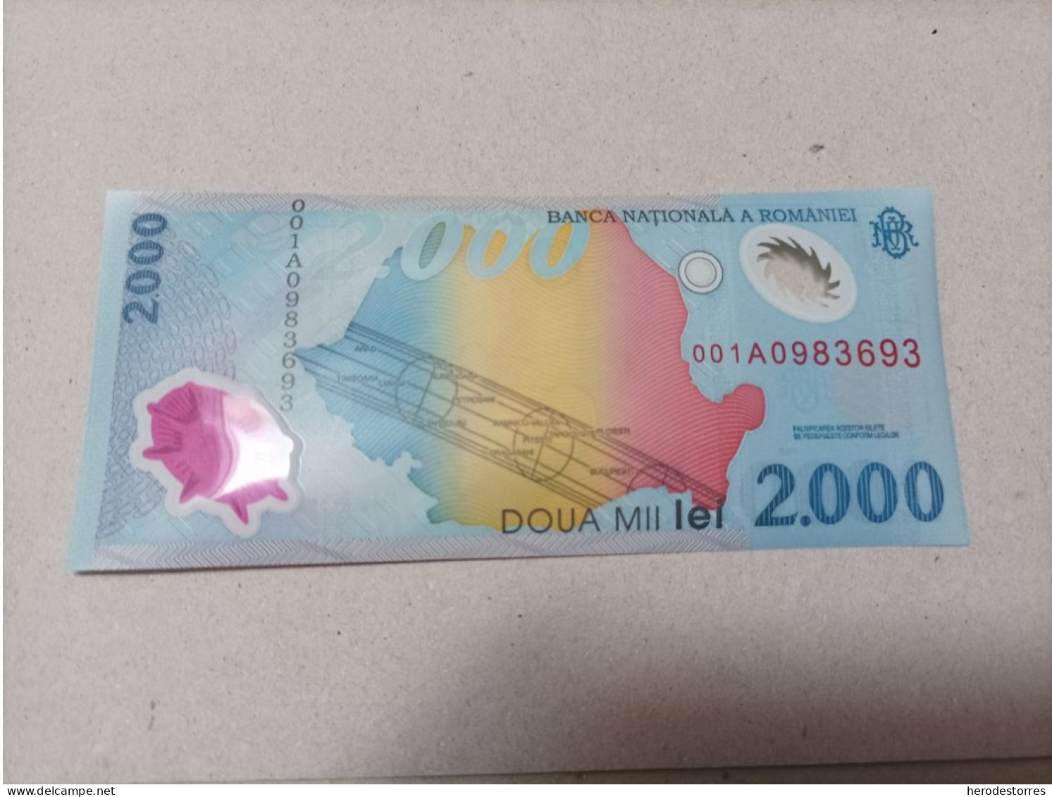 Billete Rumania, 2000 Lei, Nº Bajisismo, Letra A, Año 2000, UNC - Roumanie