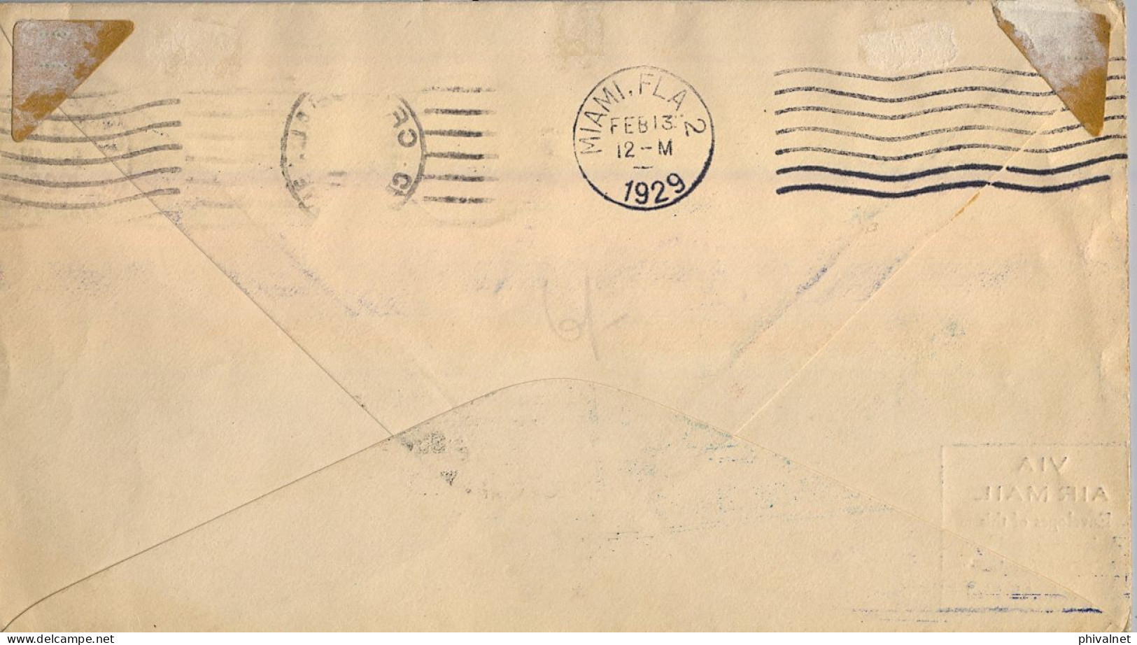 1929 CANAL ZONE , CRISTOBAL - NEW YORK , CORREO AÉREO , YV. 78 , 2 AÉREO - GOETHALS - Canal Zone