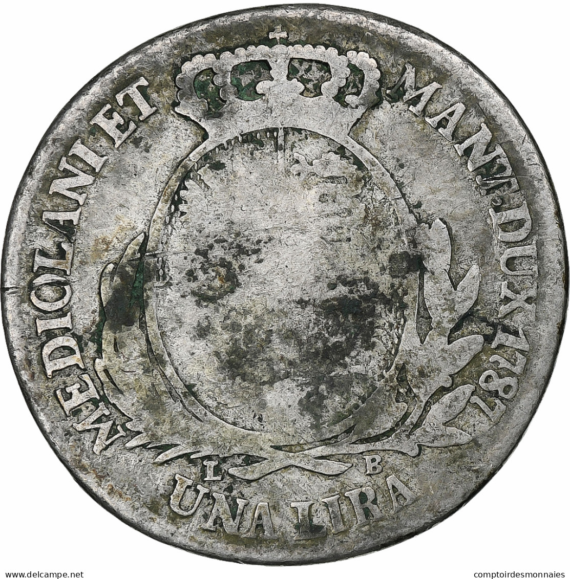 Duché De Milan, Joseph II, Lira, 1787, Milan, Argent, B+ - Oostenrijks Bestuur
