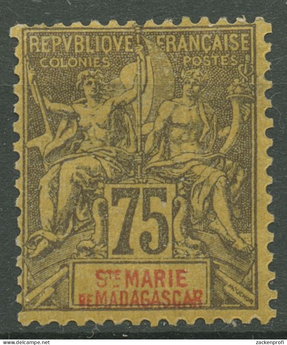 St. Marie De Madagascar 1894 Kolonial-Allegorie 12 Mit Falz, Kl. Fehler - Unused Stamps