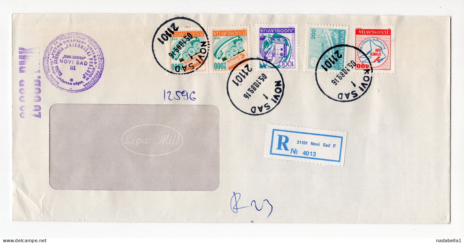 05.10.1989. INFLATIONARY MAIL,YUGOSLAVIA,SERBIA,NOVI SAD,RECORDED COVER,INFLATION - Brieven En Documenten