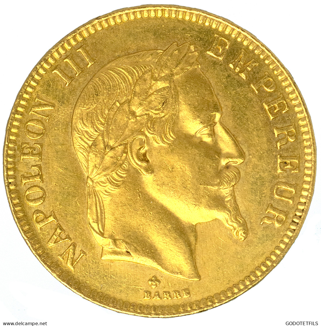 Second-Empire-100 Francs Napoléon III Tête Laurée 1869 Strasbourg - 100 Francs (gold)