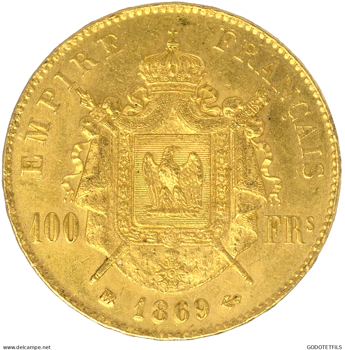 Second-Empire-100 Francs Napoléon III Tête Laurée 1869 Strasbourg - 100 Francs-or