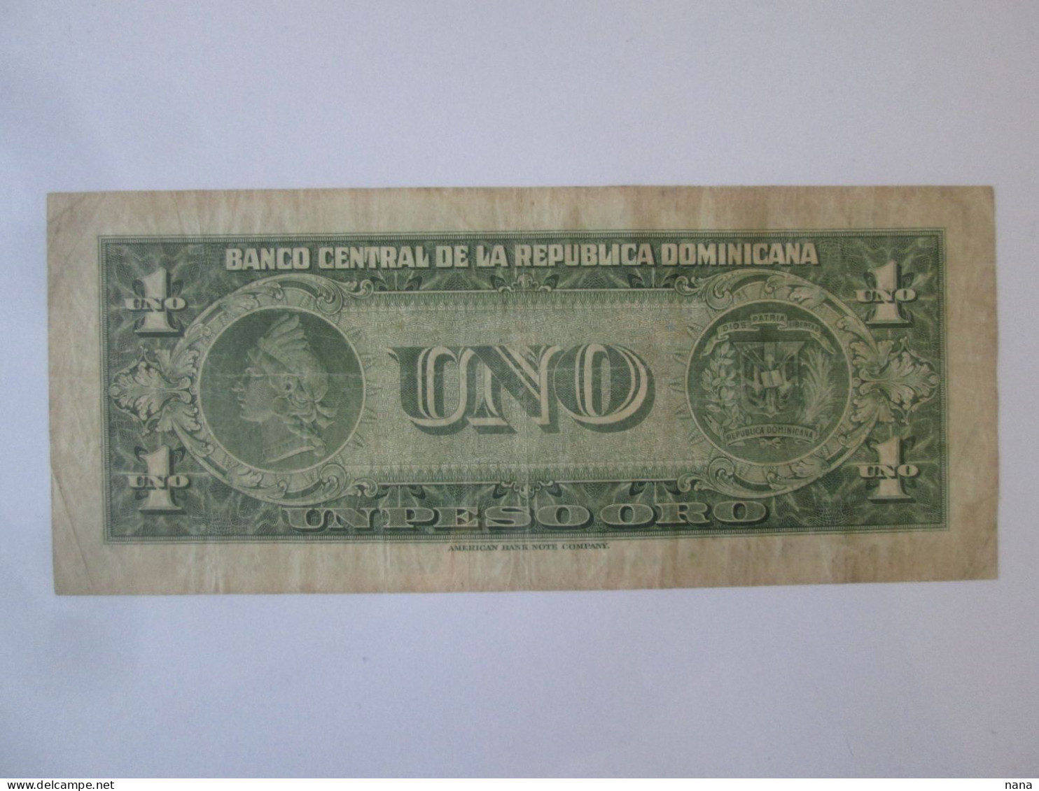 Rare! Republica Dominicana 1 Peso Oro 1947 Banknote See Pictures - Dominicana