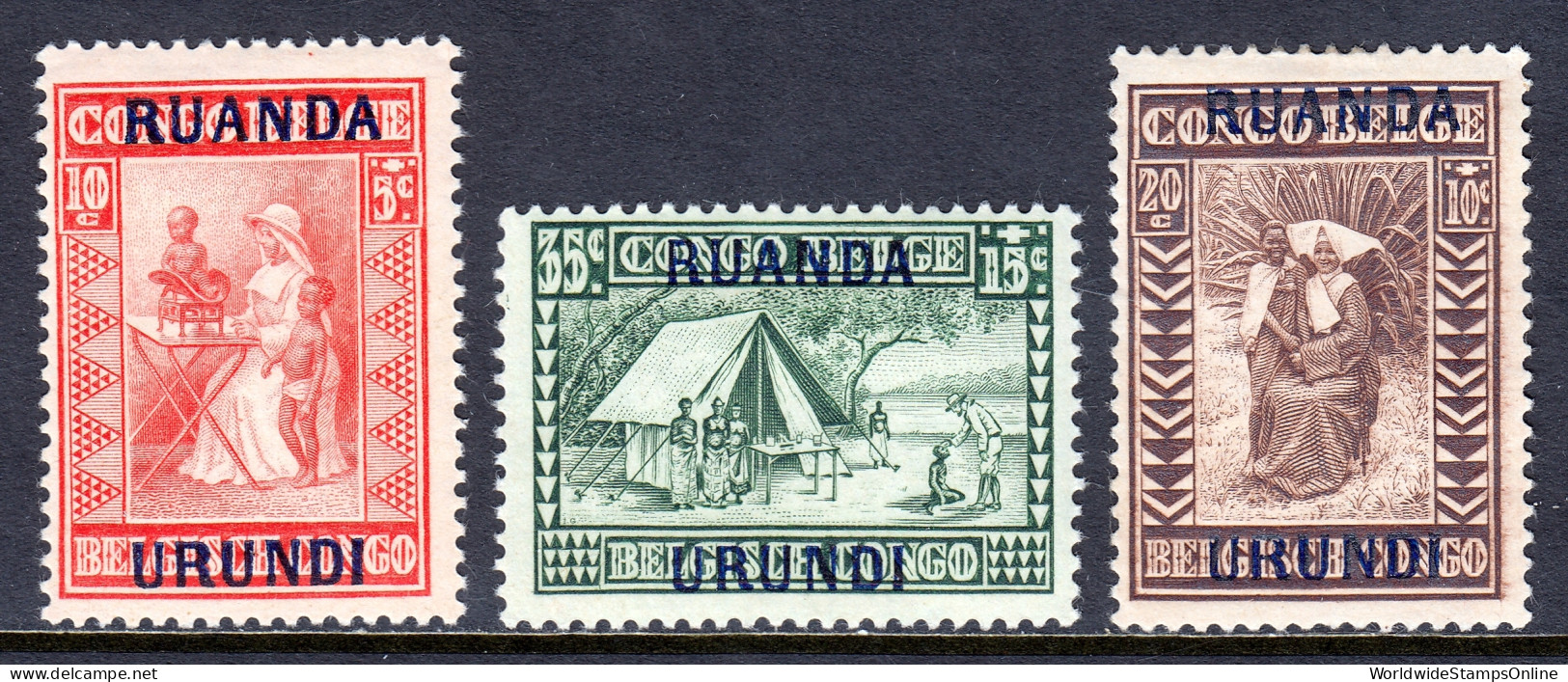 Ruanda-Urundi - Scott #B3//B5 - MH - SCV $4.50 - Neufs