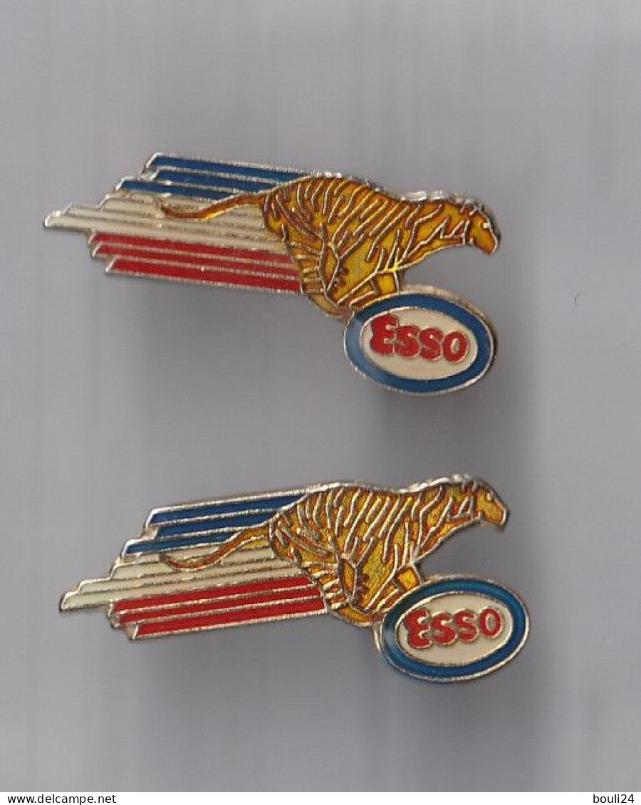 PIN'S THEME CARBURANT  LOT DE 2 PINS    ESSO  TIGRE - Fuels