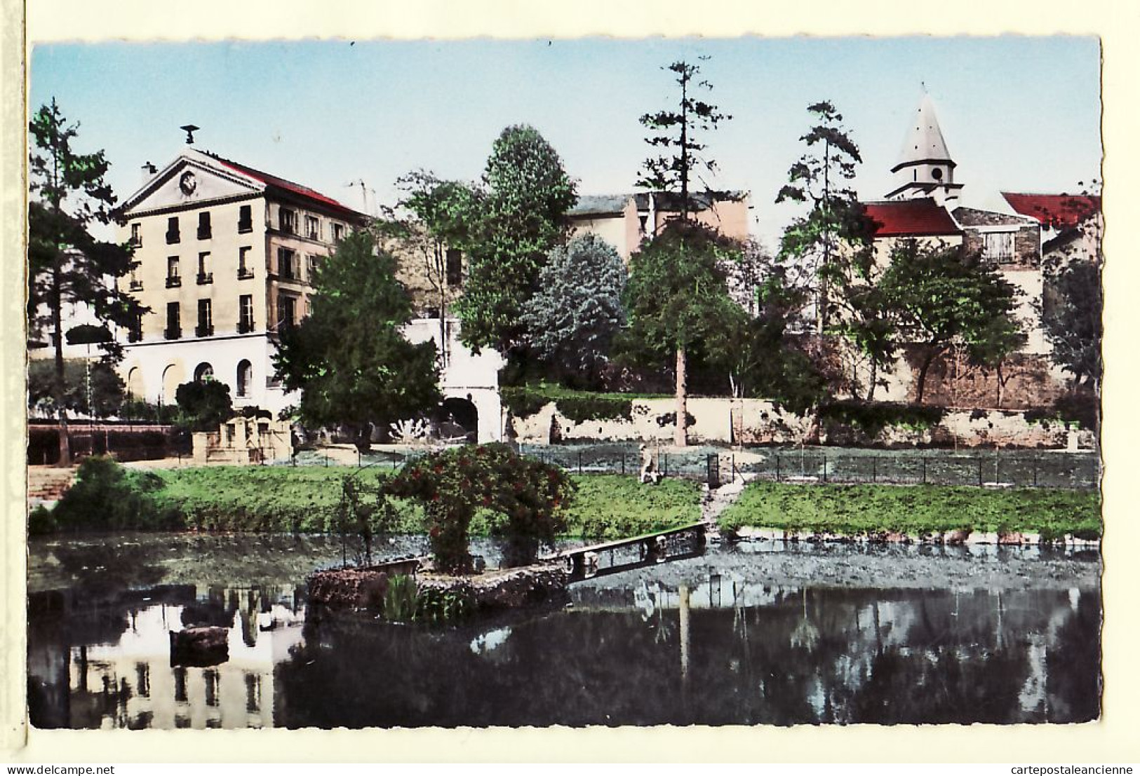 19318 / CARRIERES-sur-SEINE 78-Yvelines Mairie Eglise Vue Generale 1950s - Photo Véritable ABEILLE 2 - Carrières-sur-Seine