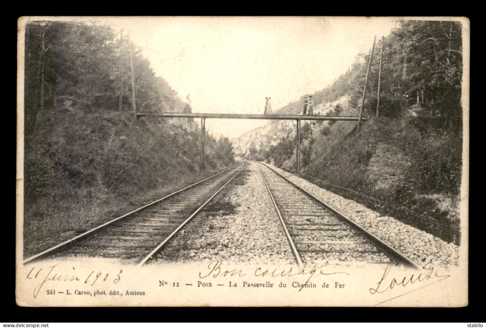 80 - POIX - LA PASSERELLE DU CHEMIN DE FER - Poix-de-Picardie