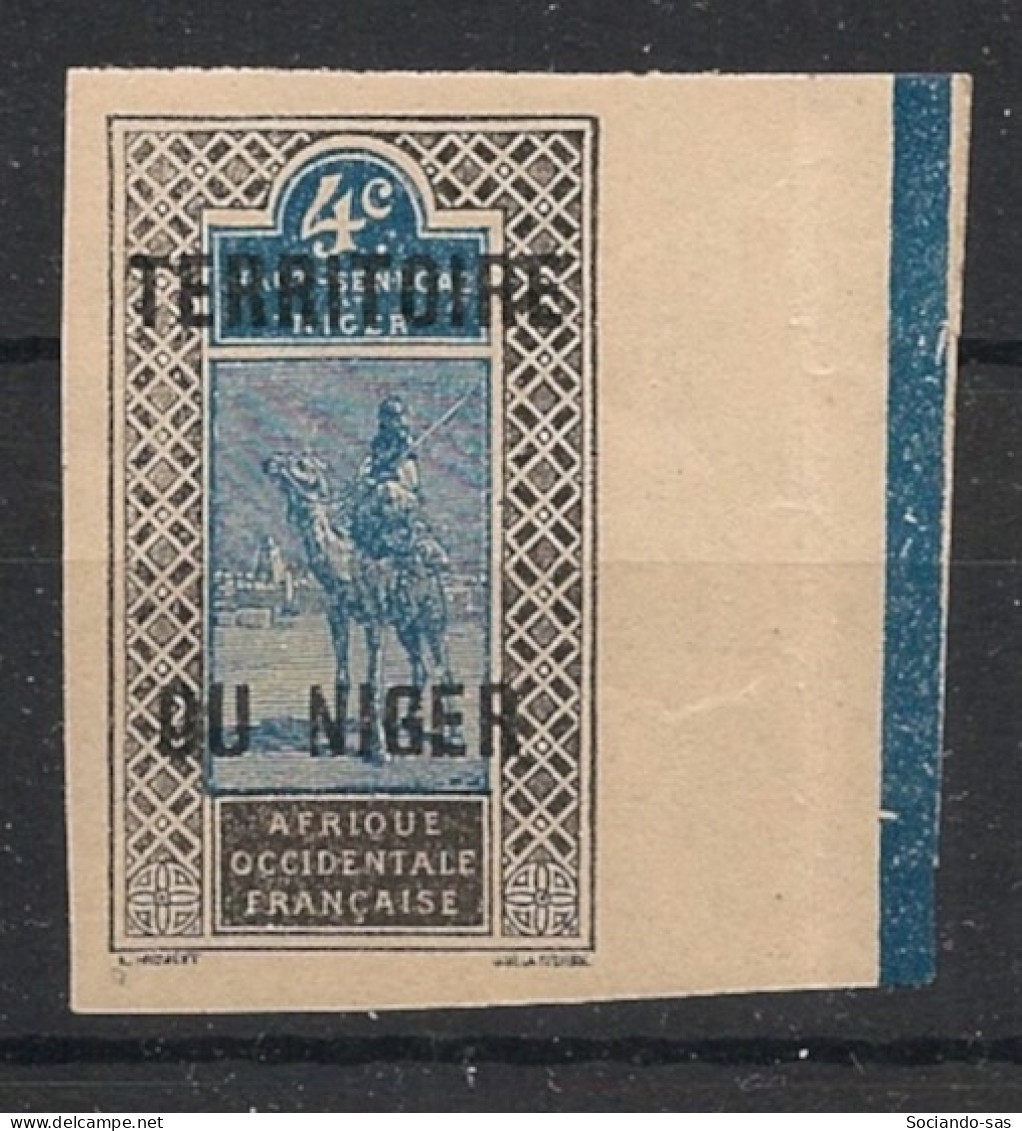 NIGER - 1921-22 - N°YT 3a - Targui 4c - VARIETE Non Dentelé / Imperf. - Neuf Luxe ** / MNH - Nuovi