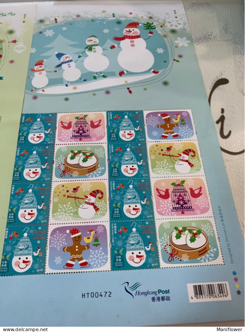 Hong Kong Stamp 2014 Christmas Sheets Of Two MNH - Cartas & Documentos