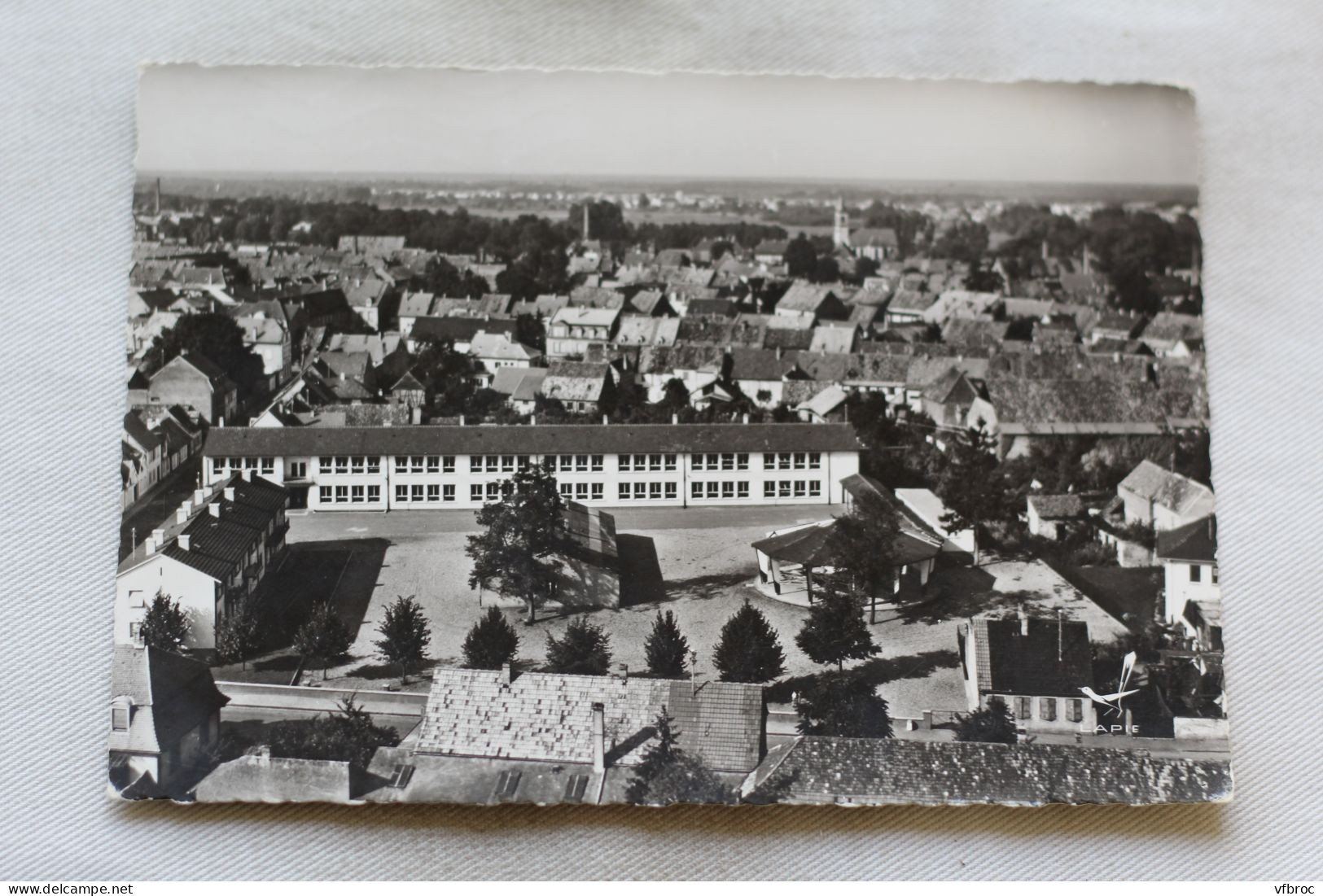 Cpm, En Avion Au Dessus De Bischwiller, Groupe Scolaire, Bas Rhin 67 - Bischwiller