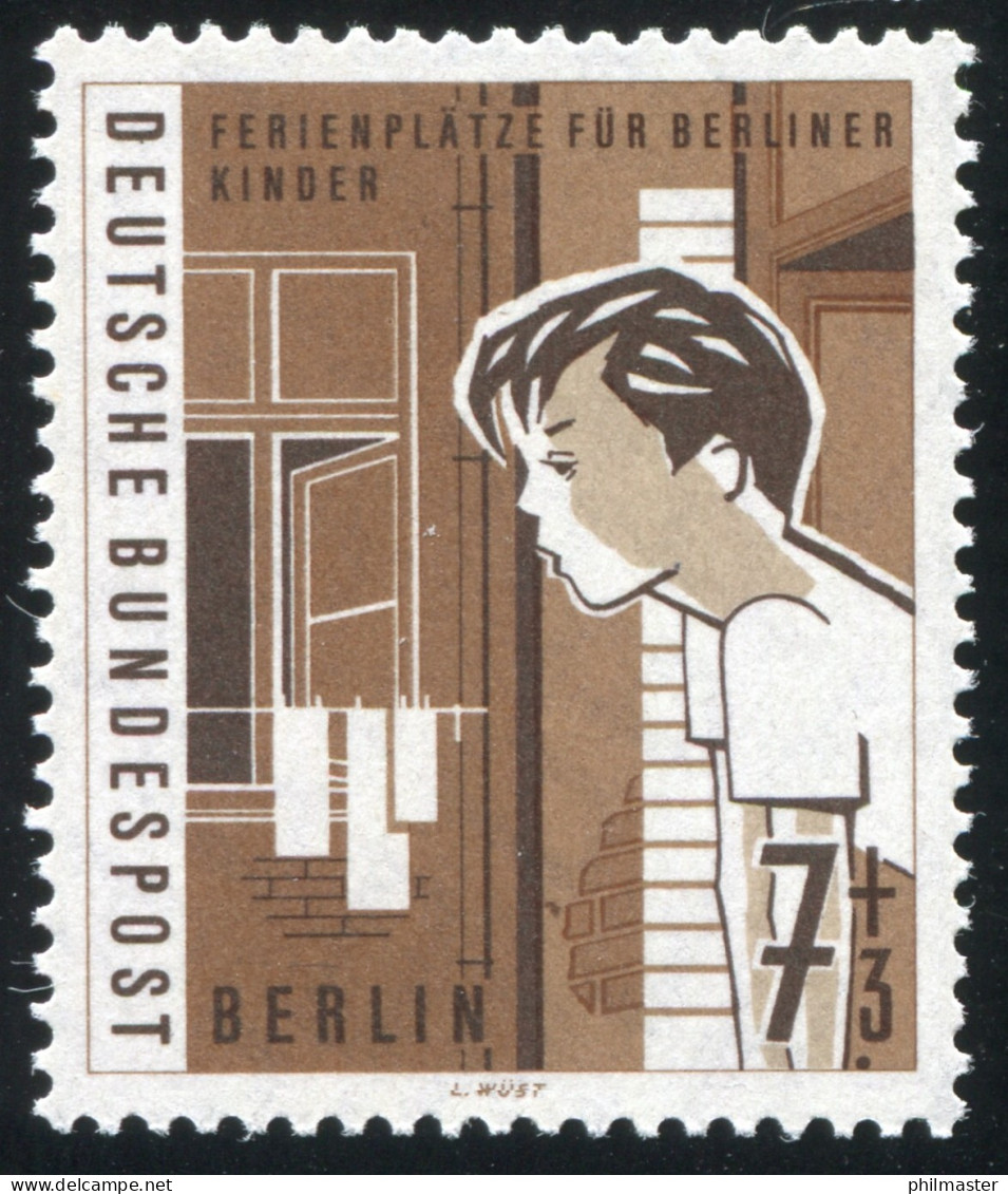 193 Kinder 7 Pf Mit PLF Brauner Fleck Unter Der 3, Feld 45 ** Postfrisch - Variétés Et Curiosités