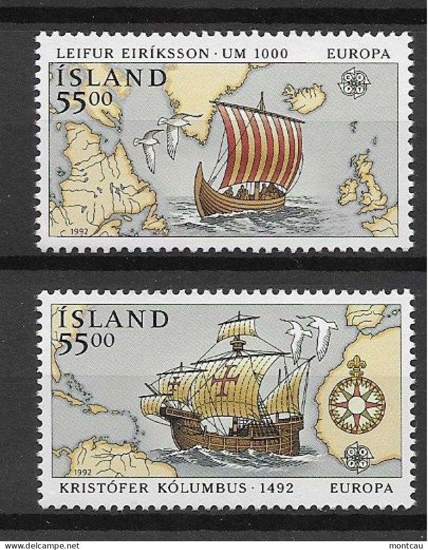 Iceland 1992.  Europa Mi 762-63  (**) - 1992