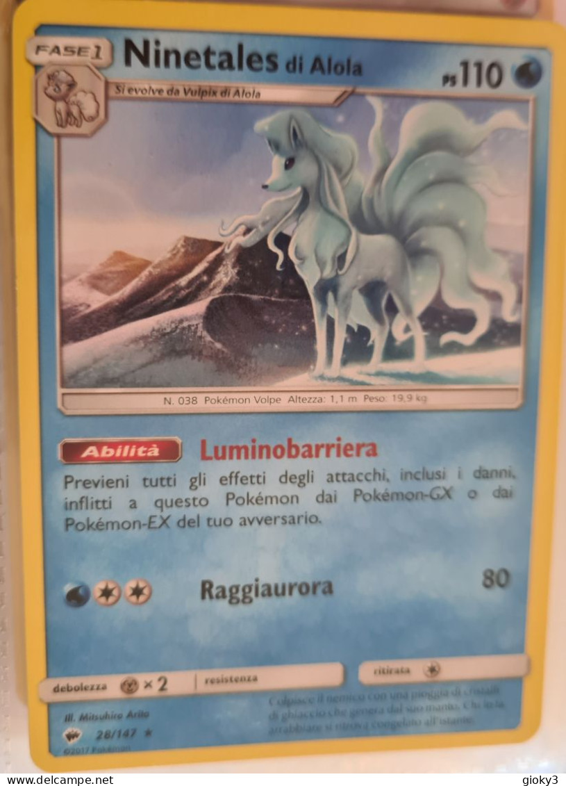 CARTA POKEMON NINETALES DI ALOLA PS 110 - Otros & Sin Clasificación