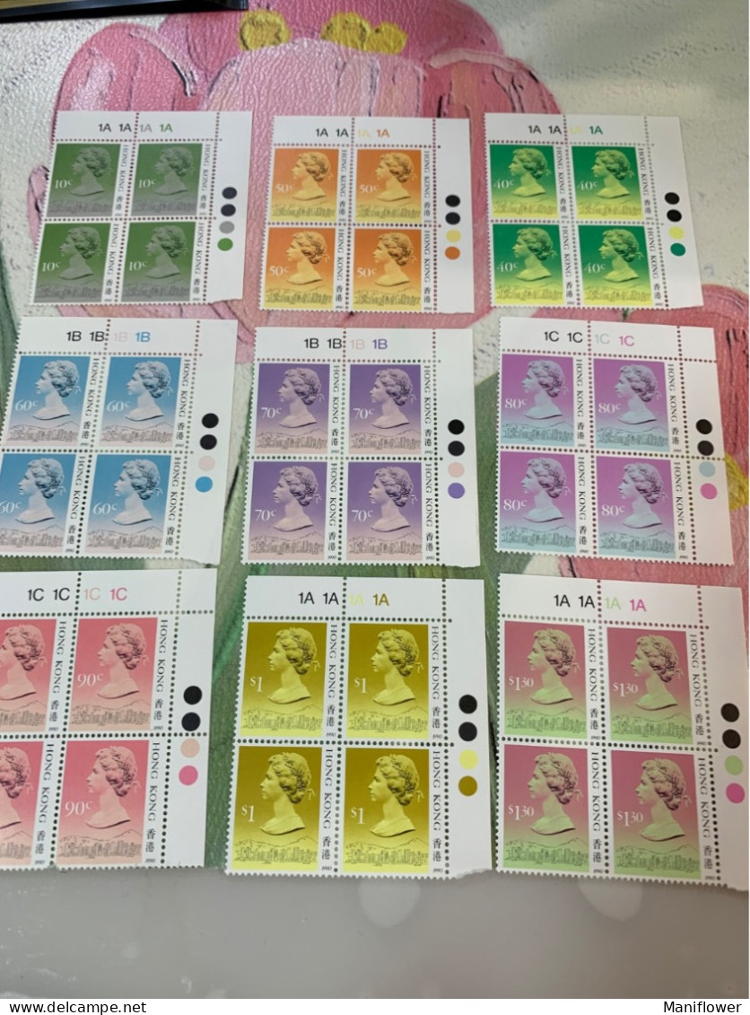 Hong Kong Stamp 1991 Definitive Block With Traffic Lights Corner MNH 16 Different - Covers & Documents