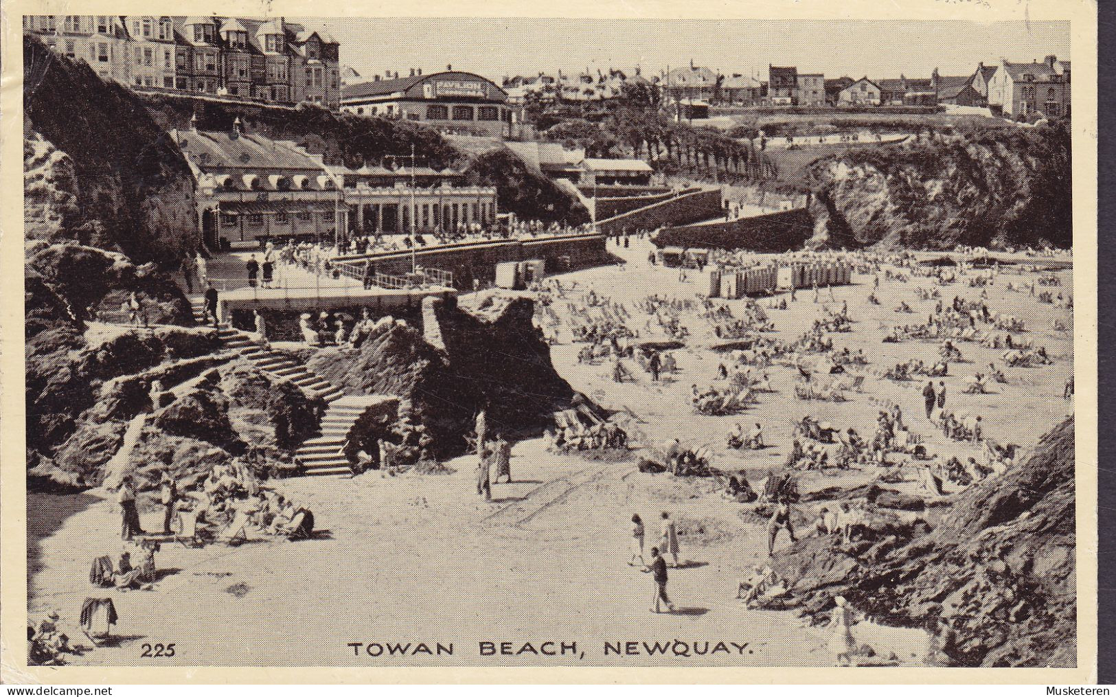 United Kingdom PPC Towan Beach Plage Playa Strand, Newquay NEWQUAY 1948 Denmark (2 Scans) - Newquay