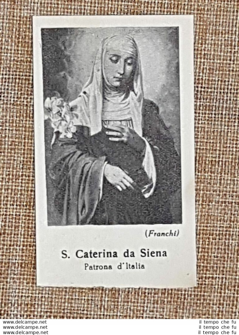 Santa Caterina Da Siena Patrona D'Italia (Marchi) Stampa Del 1939 - Autres & Non Classés