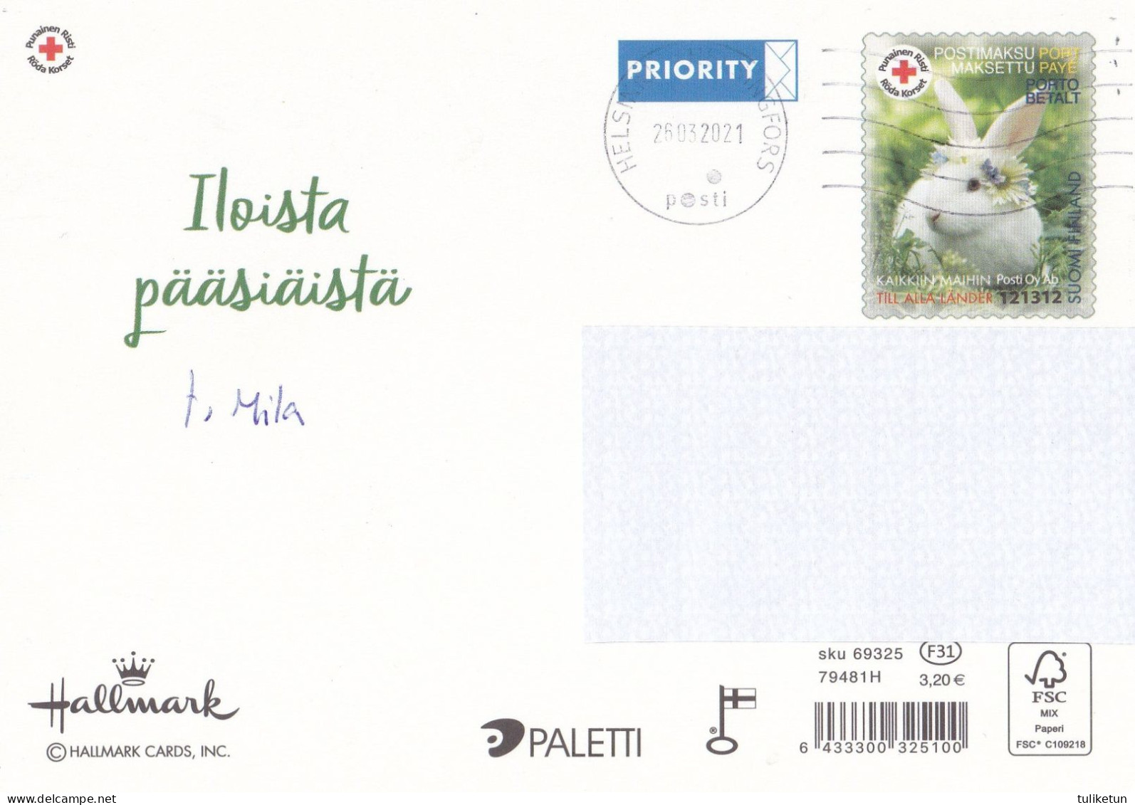 Postal Stationery - Happy Easter - Bunny - Hare - Red Cross 2021 - Suomi Finland - Postage Paid - Ganzsachen