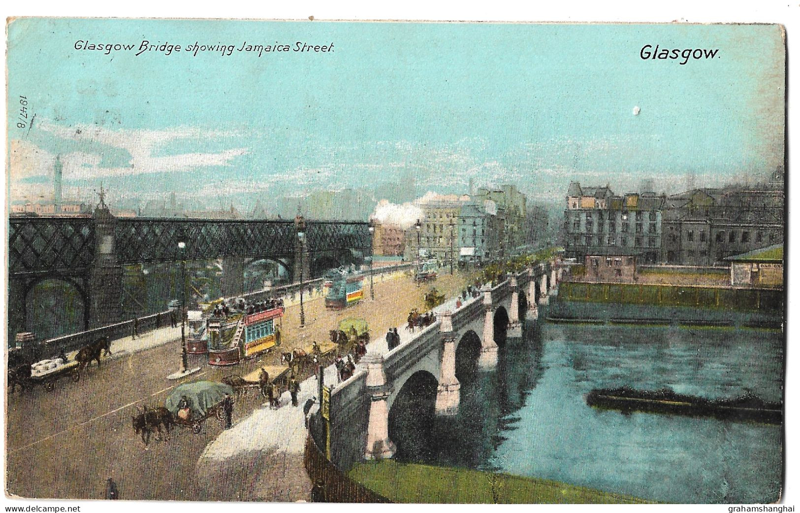 4 Postcards Lot UK Scotland Glasgow Bridge Cathedral George Square Municipal Building Posted 1904-1907 - Lanarkshire / Glasgow