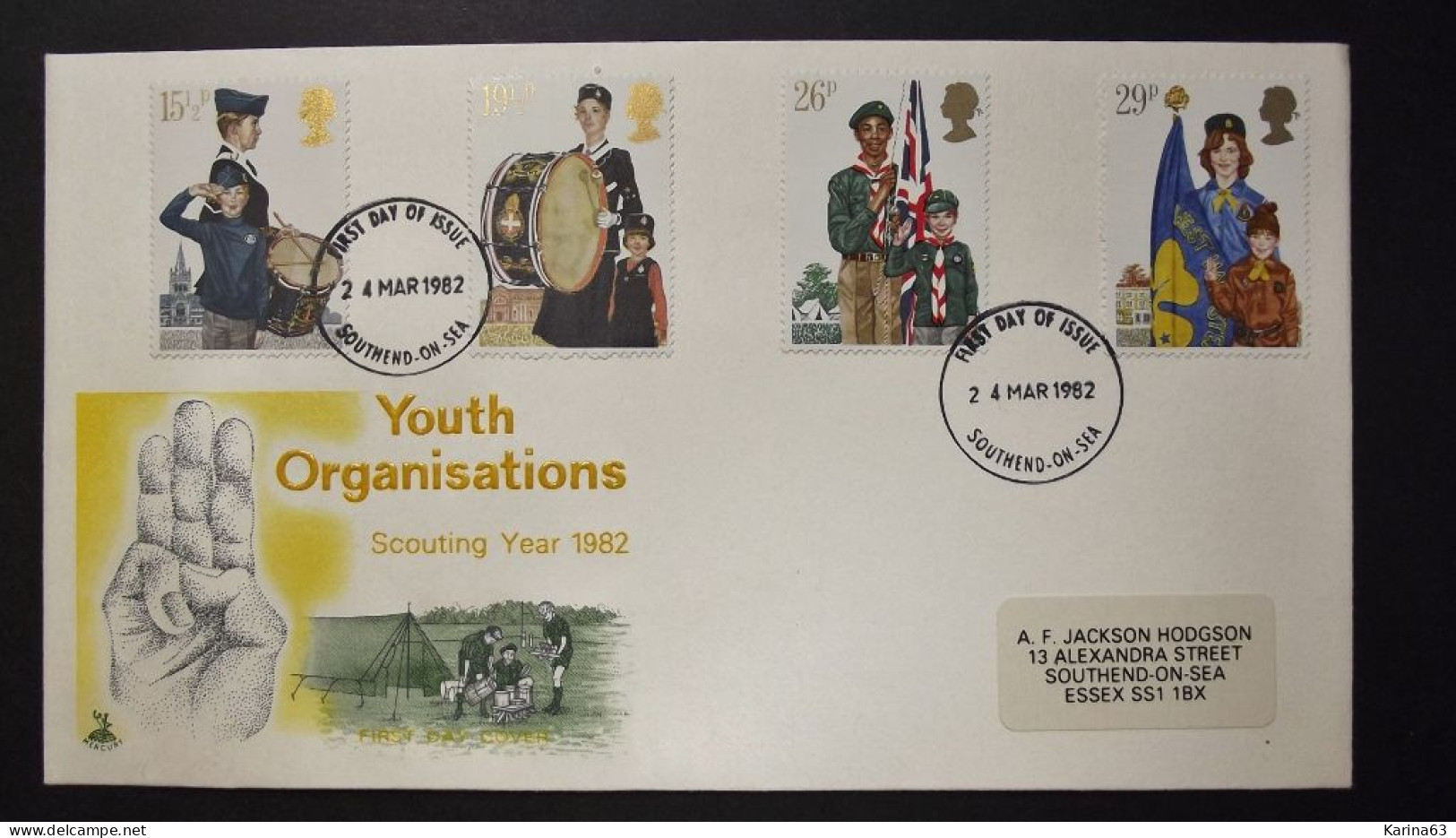 Great Britain - FDC - 1982 - 3 Envelopes - Youth Organisations  - With 1 Insert - Cancellation Southend-on-Sea - 1981-1990 Decimal Issues