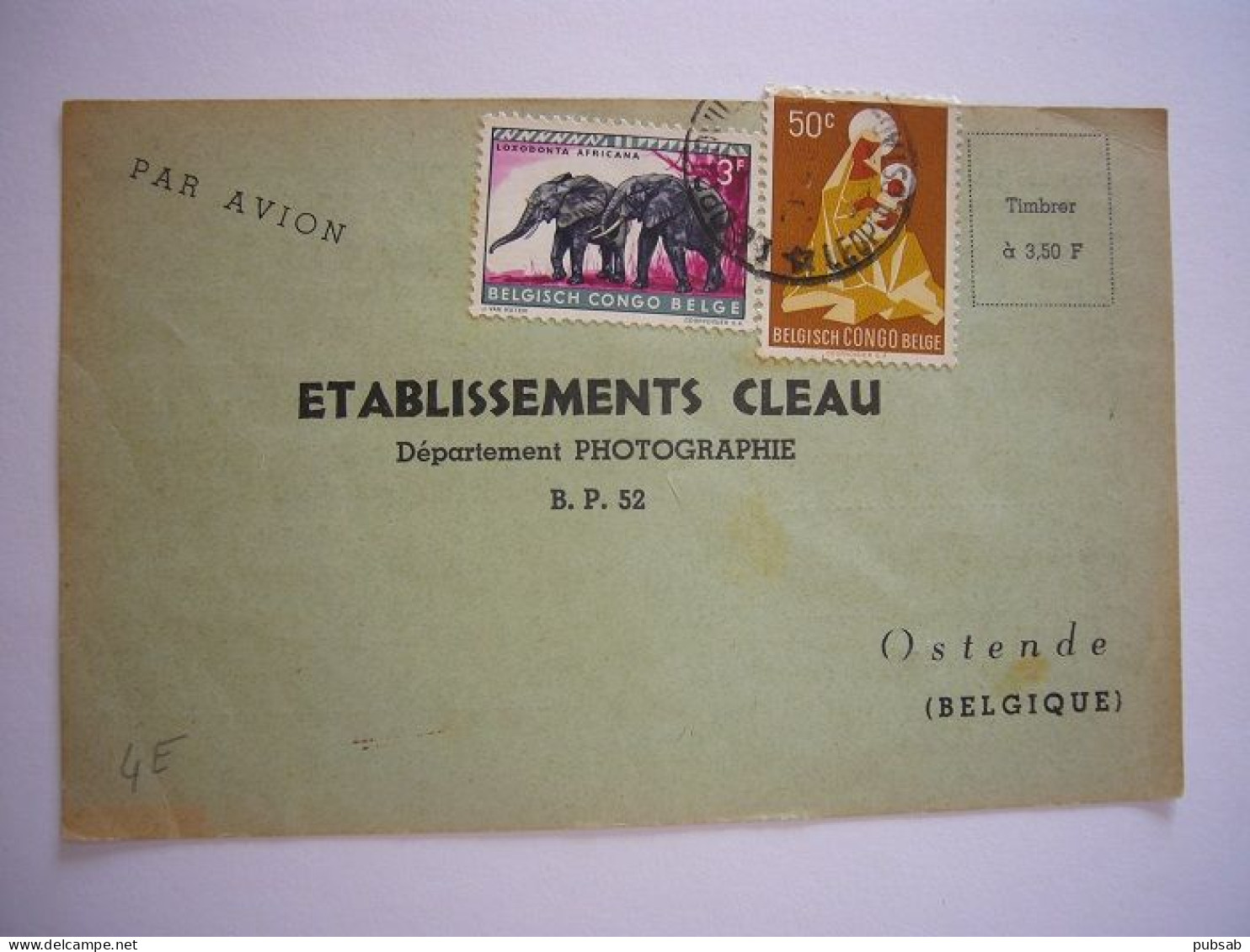 Avion / Airplane / Card From Leopoldville To Ostende / Feb 20,1960 - Brieven En Documenten