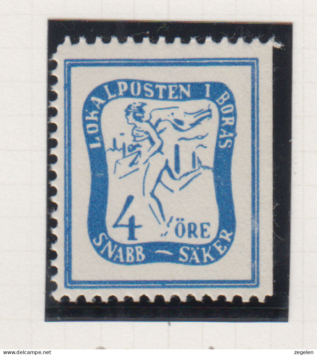 Zweden Lokale Zegel Cat. Facit Sverige 2000 Private Lokaalpost Boras 2 Rechts Opngetand - Local Post Stamps