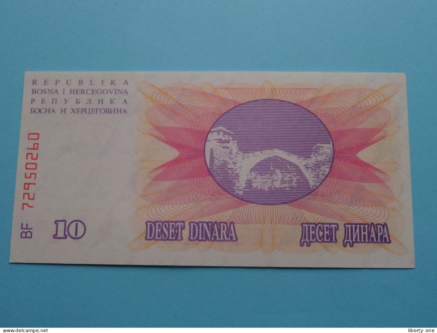 10 Dinara ( BF 72950260 ) BOSNIA 1992 ( For Grade, Please See Photo ) UNC ! - Bosnia And Herzegovina