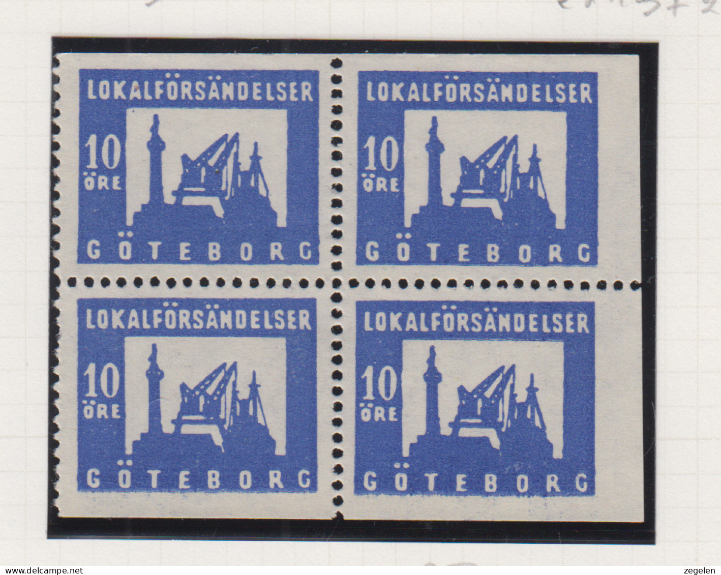 Zweden Lokale Zegel Cat. Facit Sverige 2000 Private Lokaalpost Göteborgs Lokalförsandelser 2;  4 Verschillende Tandingen - Local Post Stamps